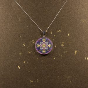 GemsArt Pendant : Shuang Xi Mandala, Mandala Collection 30 mm.