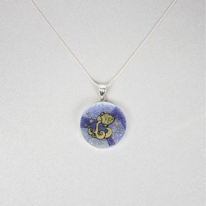 GemsArt Pendant : Aquarius, 12 Zodiacs Collection 30 mm.