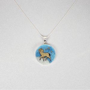 GemsArt Pendant : Aries, 12 Zodiacs Collection 30 mm.