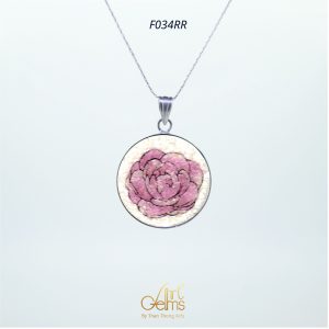 GemsArt Pendant : Jasmine (Pink), Flower of Love Collection 30 mm.