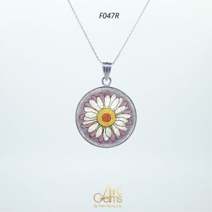 GemsArt Pendant : Daisy, Flower of Love Collection 30 mm.
